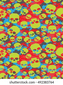 Fashionable camouflage pattern , vector illustration. Seamless vector wallpaper,skull pattern

