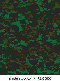 Fashionable camouflage pattern , vector illustration. Seamless vector wallpaper,skull pattern