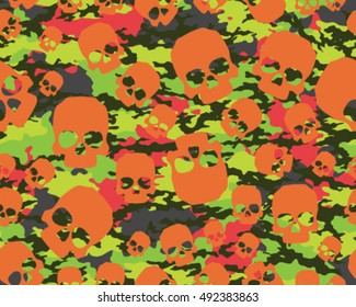Fashionable camouflage pattern , vector illustration. Seamless vector wallpaper,skull pattern
