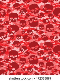 Fashionable camouflage pattern , vector illustration. Seamless vector wallpaper,skull pattern
