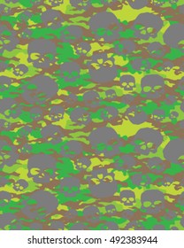 Fashionable camouflage pattern , vector illustration. Seamless vector wallpaper,skull pattern
