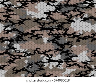 Fashionable camouflage pattern, vector illustration. Military print. Seamless vector wallpaper