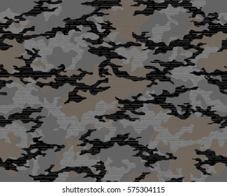 Fashionable camouflage pattern, vector illustration. Military print. Seamless vector wallpaper