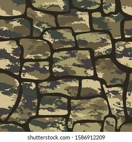 Fashionable camouflage pattern, vector illustration.Millatry print .Seamless vector wallpaper