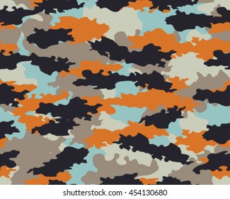 Fashionable camouflage pattern, vector illustration.Millatry print .Seamless vector wallpaper
