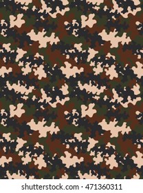 Fashionable camouflage pattern, vector illustration.Millatry print .Seamless vector wallpaper