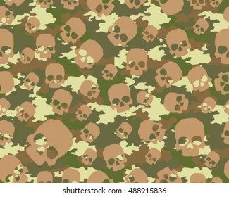 Fashionable camouflage pattern , vector illustration.Millatry print .Seamless vector wallpaper,skull pattern
