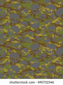Fashionable camouflage pattern , vector illustration.Millatry print .Seamless vector wallpaper,skull pattern
