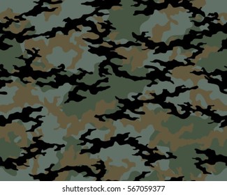 Fashionable camouflage pattern, vector illustration.Millatry print .Seamless vector wallpaper