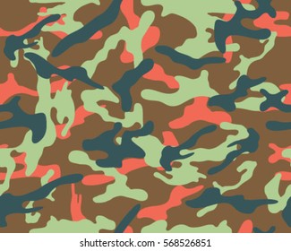 Fashionable camouflage pattern, vector illustration.Millatry print .Seamless vector wallpaper