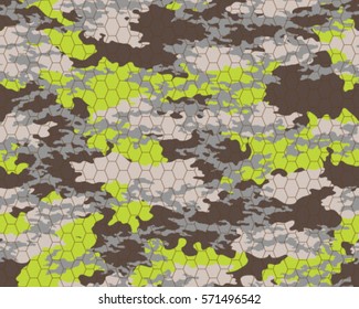 Modisches Tarnmuster, Vektorgrafik.Milchdruck.Nahtlose Vektorhintergründe