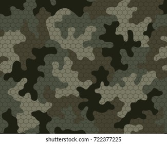 Fashionable camouflage pattern, vector illustration.Millatry print .Seamless vector wallpaper.