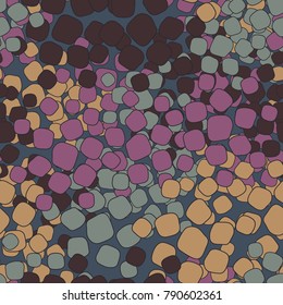 Fashionable camouflage. Seamless texture. Uneven rounded squares with a stroke.