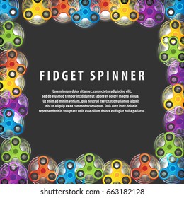 Fashionable card with a spinner. Postcard, brochure, poster, banner
