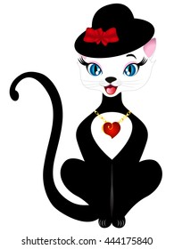 Fashionable cat in the hat.