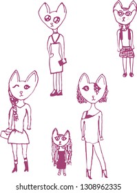 fashionable cats in clothes