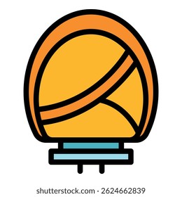 Fashionable child bicycle seat icon. Outline fashionable child bicycle seat vector icon color flat isolated