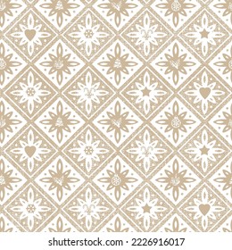 Fashionable christmas pattern in the Arab style, seamless background, arabesque vector.Seamless hand drawn mandala beige pattern. Vintage elements in oriental style.