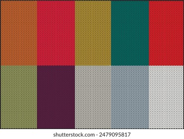 Fashionable color collection autumn 2024 winter 2025. Sample of a knitted background for decorating warm clothes, knitwear, patterns, writing texts. Advertising. Vector illustration