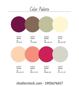 Fashionable color palette. Trendy colors for fashion, web design, interior