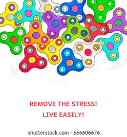 A fashionable congratulatory banner with information about Spinning Spinner. Flat Vector Illustration in cartoon style