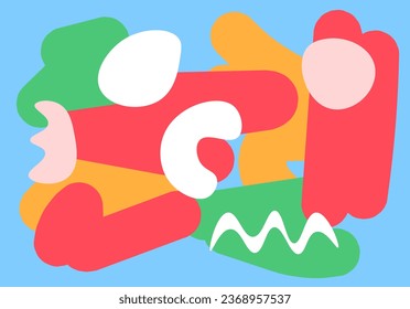 Fashionable cover concept. Abstract creativity and art. Flyer and leaflet. Colorful geometric shapes. Aesthetics and elegance. Graphic element for website. Cartoon flat vector illustration