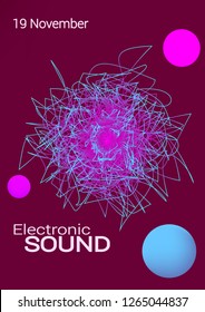Fashionable cover design with a wire effect. String. Strip. Bright cover design for a nightclub or party.