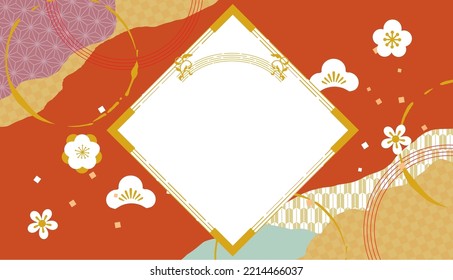 Fashionable and cute Japanese style background illustration
