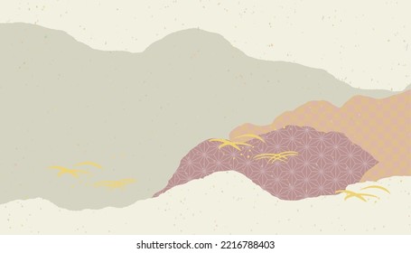 Fashionable and cute Japanese style background illustration