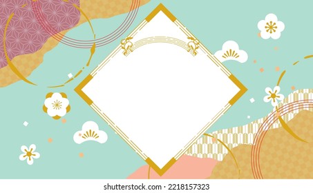 Fashionable and cute Japanese style background illustration