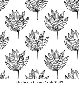Patrón moderno lindo en las flores nativas de manzanilla y loto. Fondo de flores sin soldadura para textiles, telas, cubiertas, papel pintado, papel impreso, envoltura de regalo o para cualquier fin