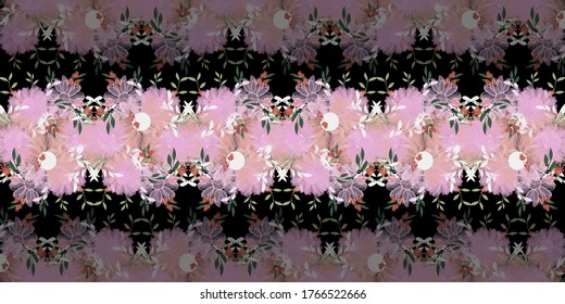 Patrón lindo de moda en flores nativas sobre fondo de color. Diseño de superficie sin fisuras de flores para textiles, tejidos, cubiertas, papel pintado, papel de regalo o cualquier propósito