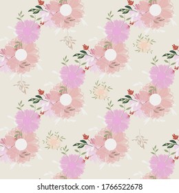 Fashionable cute pattern in native flowers on color background. Flower seamless surface design for textiles, fabrics, covers, wallpapers, print, gift wrapping or any purpose