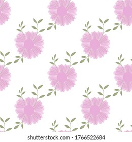 Fashionable cute pattern in native flowers on color background. Flower seamless surface design for textiles, fabrics, covers, wallpapers, print, gift wrapping or any purpose