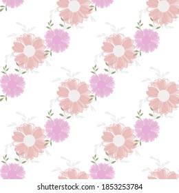 Fashionable cute pattern in native flowers on color background. Flower seamless surface design for textiles, fabrics, covers, wallpapers, print, gift wrapping or any purpose