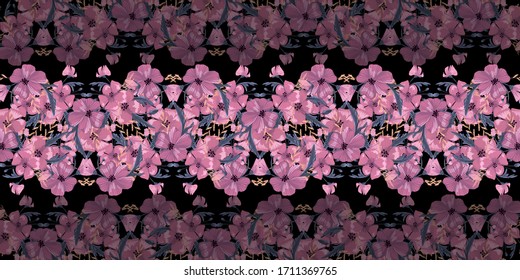 Patrón moderno lindo en las amapolas nativas flowerson de fondo oscuro. Diseño de superficie sin fisuras de flores para textiles, tejidos, cubiertas, papel pintado, papel de regalo o para cualquier fin