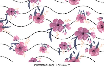 Diseño lindo y de moda en las flores nativas de amapolas. Fondo de flores sin fisuras para textiles, tejidos, cubiertas, papel pintado, papel de regalo o para cualquier fin