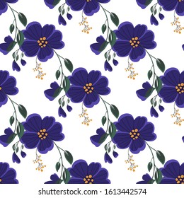 Fashionable cute pattern in nativel flowers. Floral seamless background for textiles, fabrics, covers, wallpapers, print, gift wrapping or any purpose.