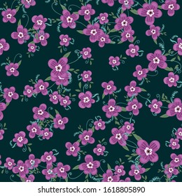 Fashionable cute pattern in nativel flowers. Floral seamless background for textiles, fabrics, covers, wallpapers, print, gift wrapping or any purpose.