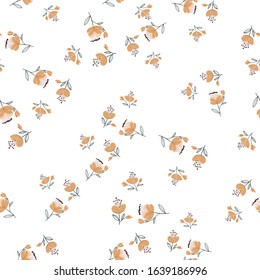 Fashionable cute pattern in nativel flowers. Floral seamless background for textiles, fabrics, covers, wallpapers, print, gift wrapping or any purpose.