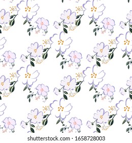 Diseño de moda adorable en flores nativas. Fondo floral sin fisuras para textiles, tejidos, cubiertas, tapicerías, papel, papel, regalo o cualquier propósito.