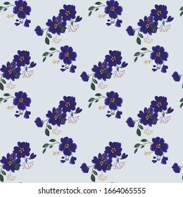 Fashionable cute pattern in nativel flowers. Floral seamless background for textiles, fabrics, covers, wallpapers, print, gift wrapping or any purpose.