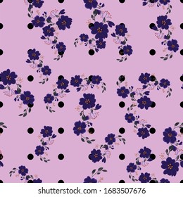 Modische süße Muster in Nativelblumen. Blumennahtloser Hintergrund für Textilien, Stoffe, Bezüge, Wallpaper, Druck, Geschenkverpackung oder für jeden Zweck.