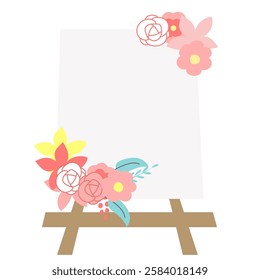 Fashionable and cute wedding welcome board illustration