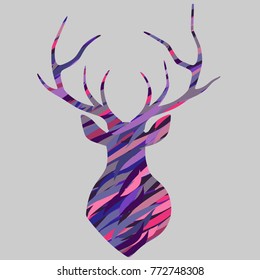 fashionable deer head from color texture