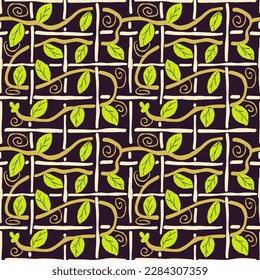 fashionable design botanical trail seamless pattern