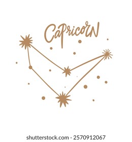 A fashionable design of the Capricorn constellation, which beautifully represents the zodiac sign itself