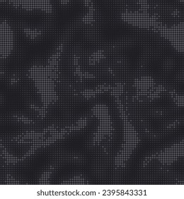 Fashionable digital dark camouflage pattern. Stylish military print for fabric, seamless monochrome background. Urban camo halftone dots black texture. Vector textile graphics