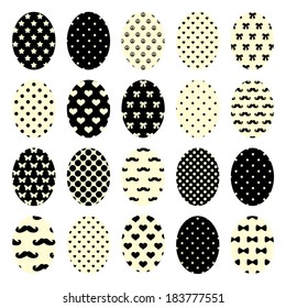 Fashionable Easter Eggs Collection. Vector Illustration
