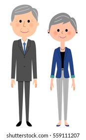 Fashionable elderly couple